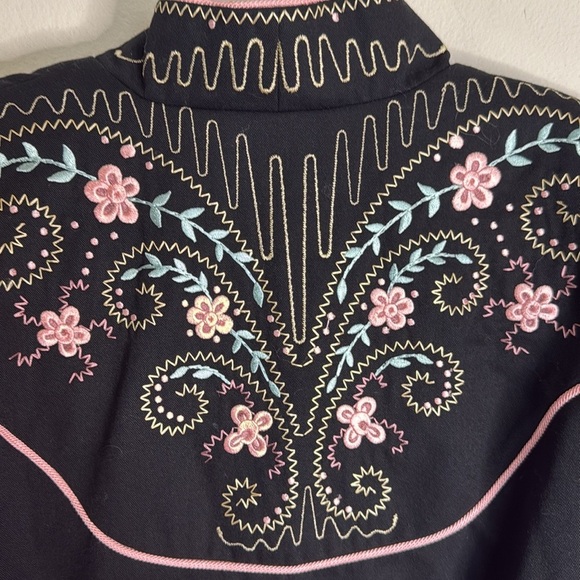 Vintage BMW Designs Floral Embroidered Cropped Western Wool Jacket XL Stagecoach - Picture 5 of 8